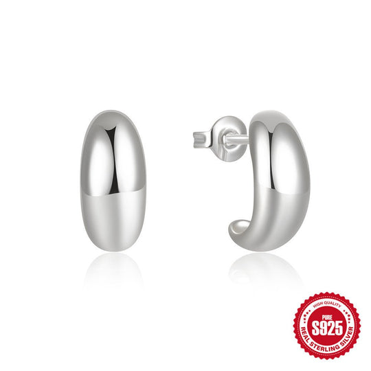 925 Sterling Silver C - Shaped Glossy Metal Earring Ringstud EarringApparel & AccessoriesCJdropshippingMedSurgery Store For Digital HealthCJST245134802BYGold1pairs925 Sterling Silver C - Shaped Glossy Metal Earring Ringstud Earring