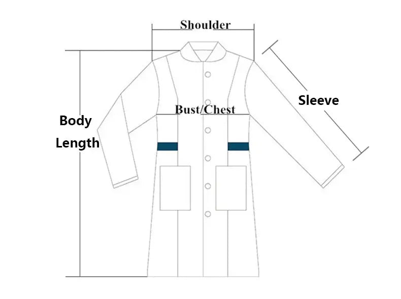 Bata de laboratorio blanca, uniforme de médico femenino de manga larga, uniforme de aislamiento masculino, uniforme de laboratorio, uniforme de trabajo de enfermera y estudiante MedSurgery Store For Digital Health