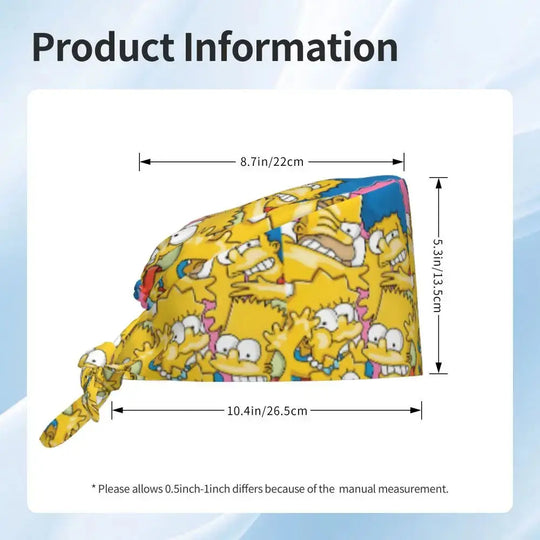 Gorro de trabajo ajustable personalizado con explosión cerebral, gorro quirúrgico de los Simpsons, gorro quirúrgico para enfermería, médico, cirujano, para Chef MedSurgery Store For Digital Health
