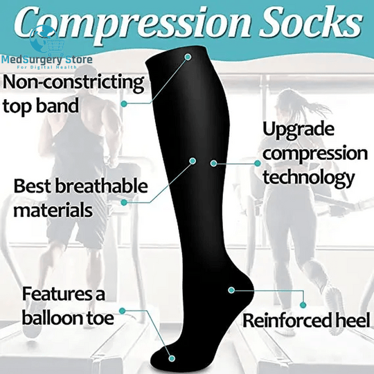 New Compression Socks Men Women Varicose Veins Compression Golfs Crew Middle Tube Crossfit Travel Nurse Socks EU 36-50 Meias