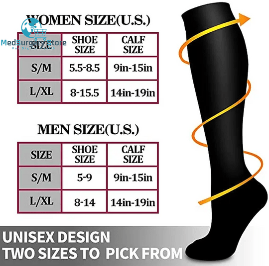 New Compression Socks Men Women Varicose Veins Compression Golfs Crew Middle Tube Crossfit Travel Nurse Socks EU 36-50 Meias