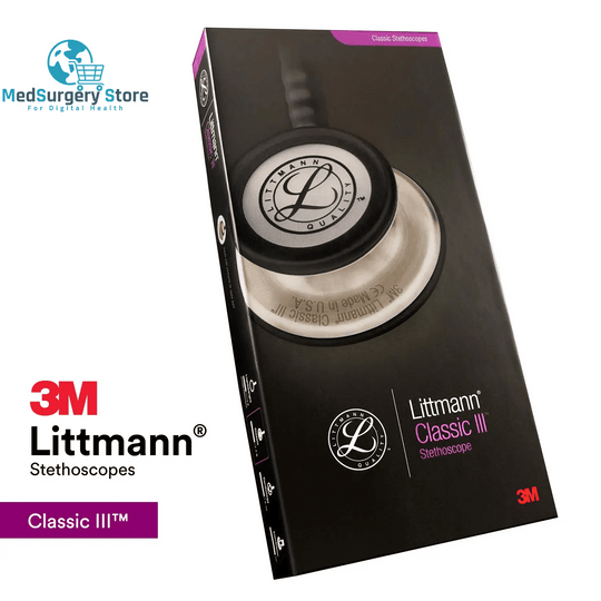3M Littmann Classic III Monitoring Stethoscope 5620 Black Tube Stainless Stem and Headset for Doctor Nurse Health Care