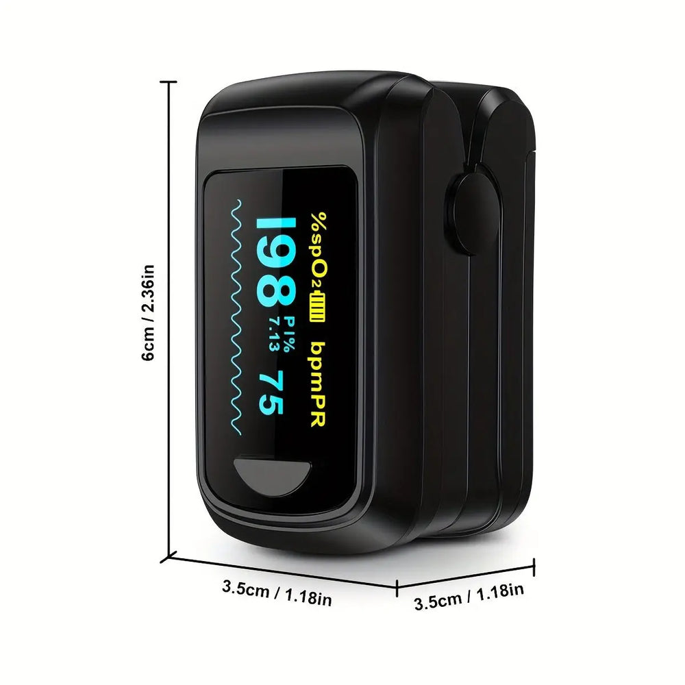 HEALTHTREE Pulse Oximeter Fingertip SpO2 Heart Rate Monitor - Blood Oxygen Saturation Monitor with LCD Display, Battery - Powered (AAA), Compact Design for Home, Travel & Aviation Use, Travel Health Tool, Modern Medical Device,dsers - fulfillment - serviceMedSurgery Store For Digital Health601099661772693 - BlackBlackHEALTHTREE Pulse Oximeter Fingertip SpO2 Heart Rate Monitor - Blood Oxygen Saturation Monitor with LCD Display, Battery - Powered (AAA), Compact Design for Home, Travel & Aviation U