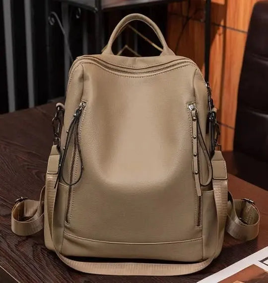 🎒 Mochila de Piel para Mujer – Estilo Profesional y Gran Capacidad para Guardias Médicas..
