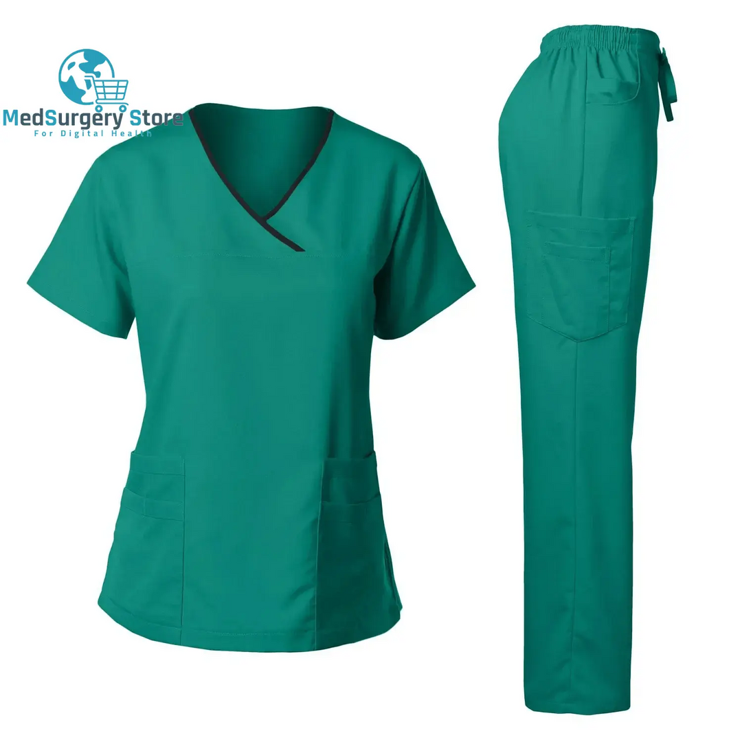 High Quality Surgical Uniform Woman Hospital Clinical Beauty Salon Spa Tops and Pants Medical Women Nursing Scrub Uniforms Sets